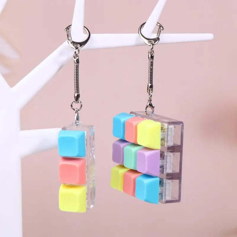Colorful Keyboard Fidget Toys For Adult Kid 1-9‑button Pastel Keyboard Clicker Keychain For Work Stress Relief Anxiety{no light}