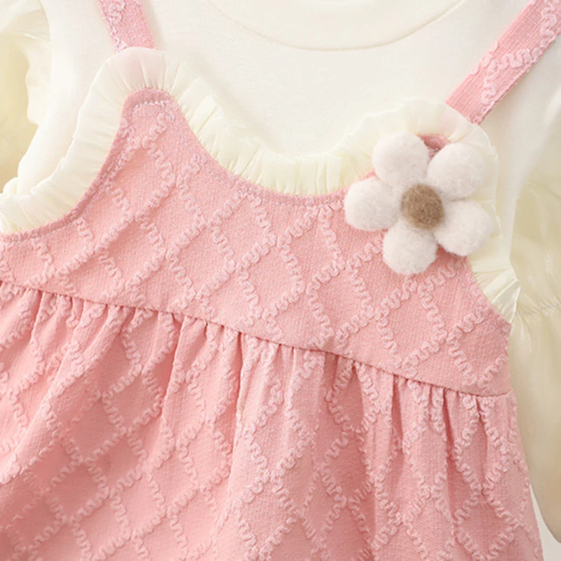 Vestido de flores para niñas, moda Primavera Otoño, mangas abullonadas de malla, vestido de princesa dulce para niñas de 1, 2, 3 y 4 años, regalos de cumpleaños, ropa para niños