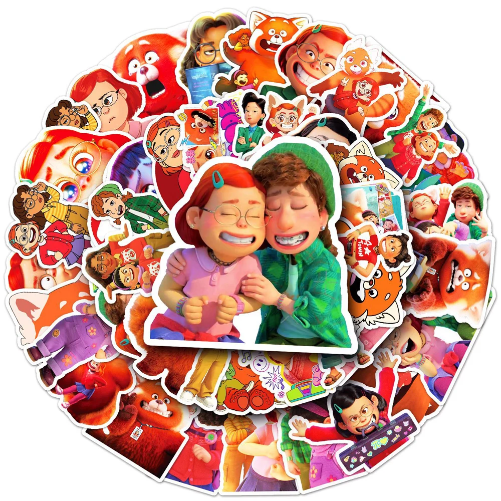 10/30/50pcs Disney Movie Turning Red Cartoon Anime Stickers Decal Kid Toy DIY Laptop Scrapbook Luggage Phone Waterproof Sticker