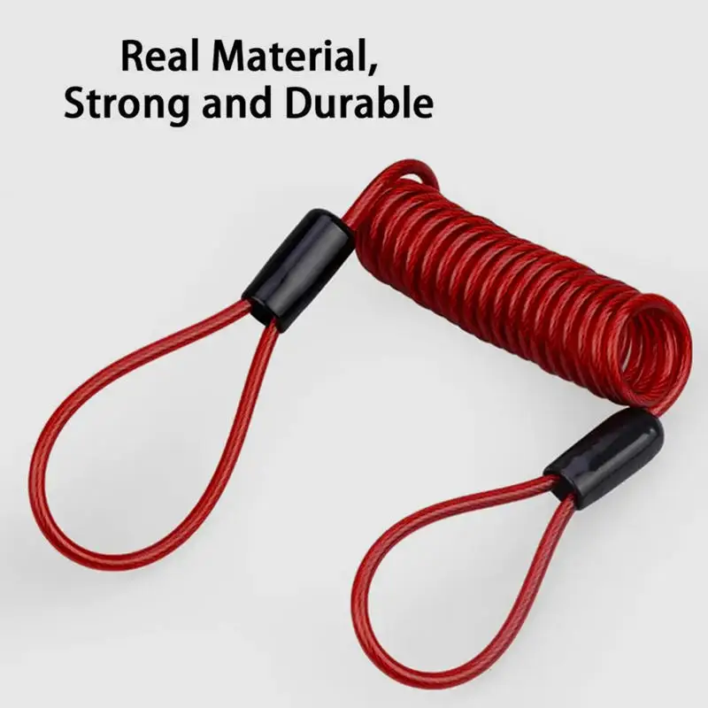 1.2 متر سلامة مكبح قرصي خوذة سلك دراجة قفل حبل مكافحة سرقة الأمن تذكير دراجة نارية الربيع كابل #5