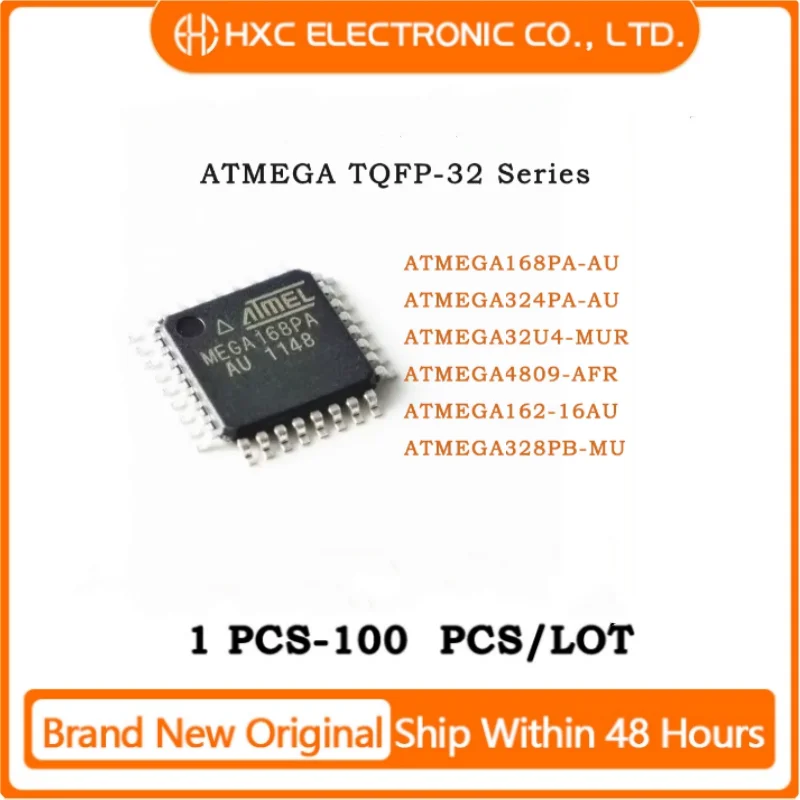 5PCS ATMEGA168PA-AU ATMEGA324PA-AU ATMEGA32U4-MUR ATMEGA4809-AFR ATMEGA162-16AU ATMEGA328PB-MU NEW IC MCU