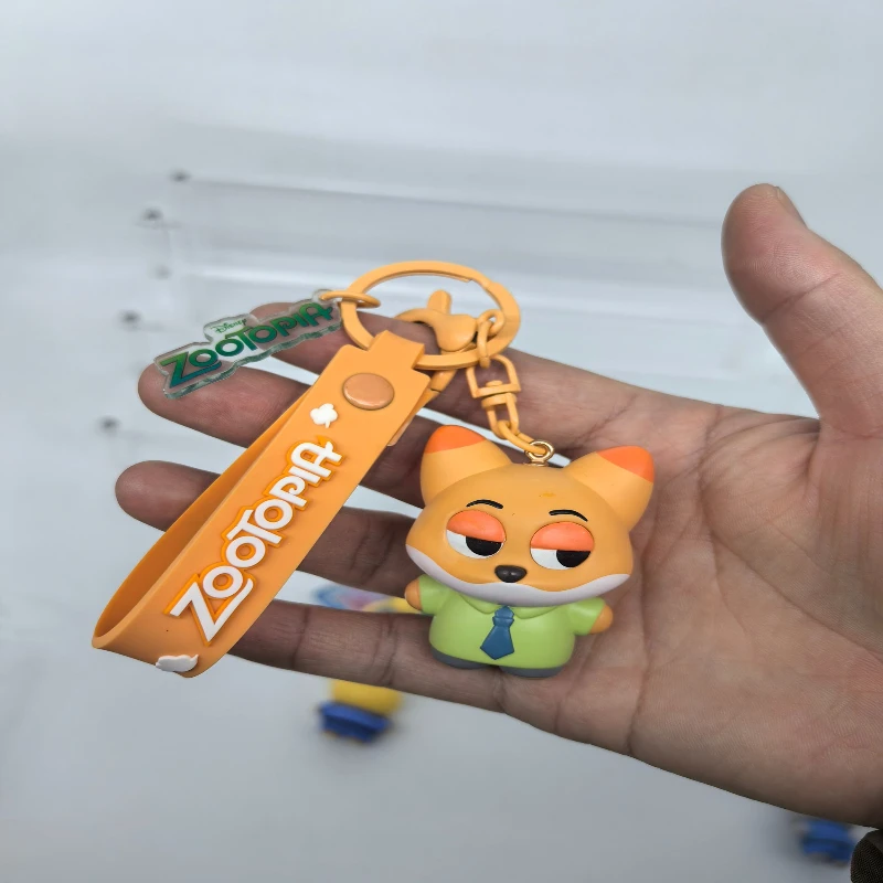 ديزني Zootopia جودي هوبس نيك Kawaii أنيمي الشكل المفاتيح حقيبة أنيقة قلادة الرسوم المتحركة المشتقة لعبة هدايا عيد ميلاد الاطفال #3