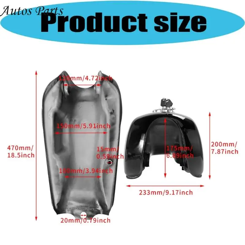 57BA Classical Motorcycle Gas Steel Construction Black Finish for GN125 SR400 Use