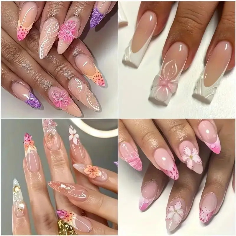 2 pezzi 3D Sakura stampo per unghie in silicone giglio fiore a cinque petali stampo trasparente per unghie fai da te decorazione per unghie strumenti di progettazione manicure