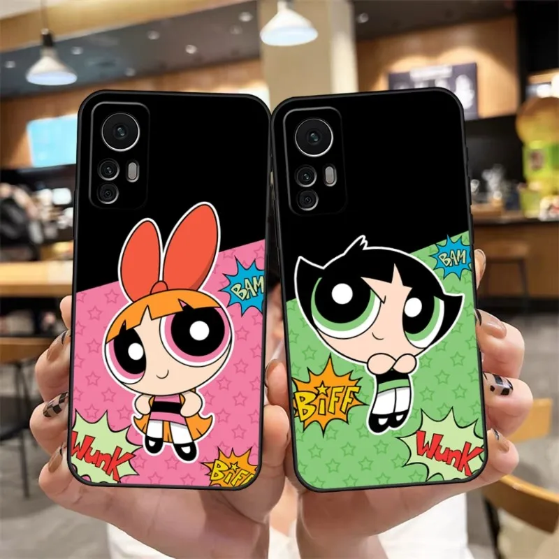 The P-PowerpuffS Girls Phone Case For Xiaomi 11 11T 13 11i 12 12X 10T 13TPro 10S 10Pro Pro Lite Ulltra MIX4 CIVI Black Cover