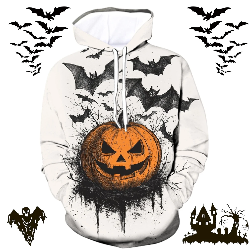 

New Fashion 3D Pumpkin Graphic Printed Hoodie For Men Autumn Winter Casual Comfortabel Halloween Element Sweatshirt Streetwear