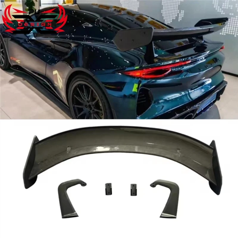 

For Lotus Emira Dry Carbon Fiber GT4 Style Wing Trunk Spoiler Lip Splitter Body Kit