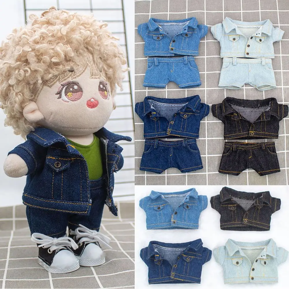 1 Set 15cm/20cm Doll Clothes Fashion Jeans Jacket Pants Suit Cotton Doll Casual Wears Coat Clothes 1/12 Dolls Clothes