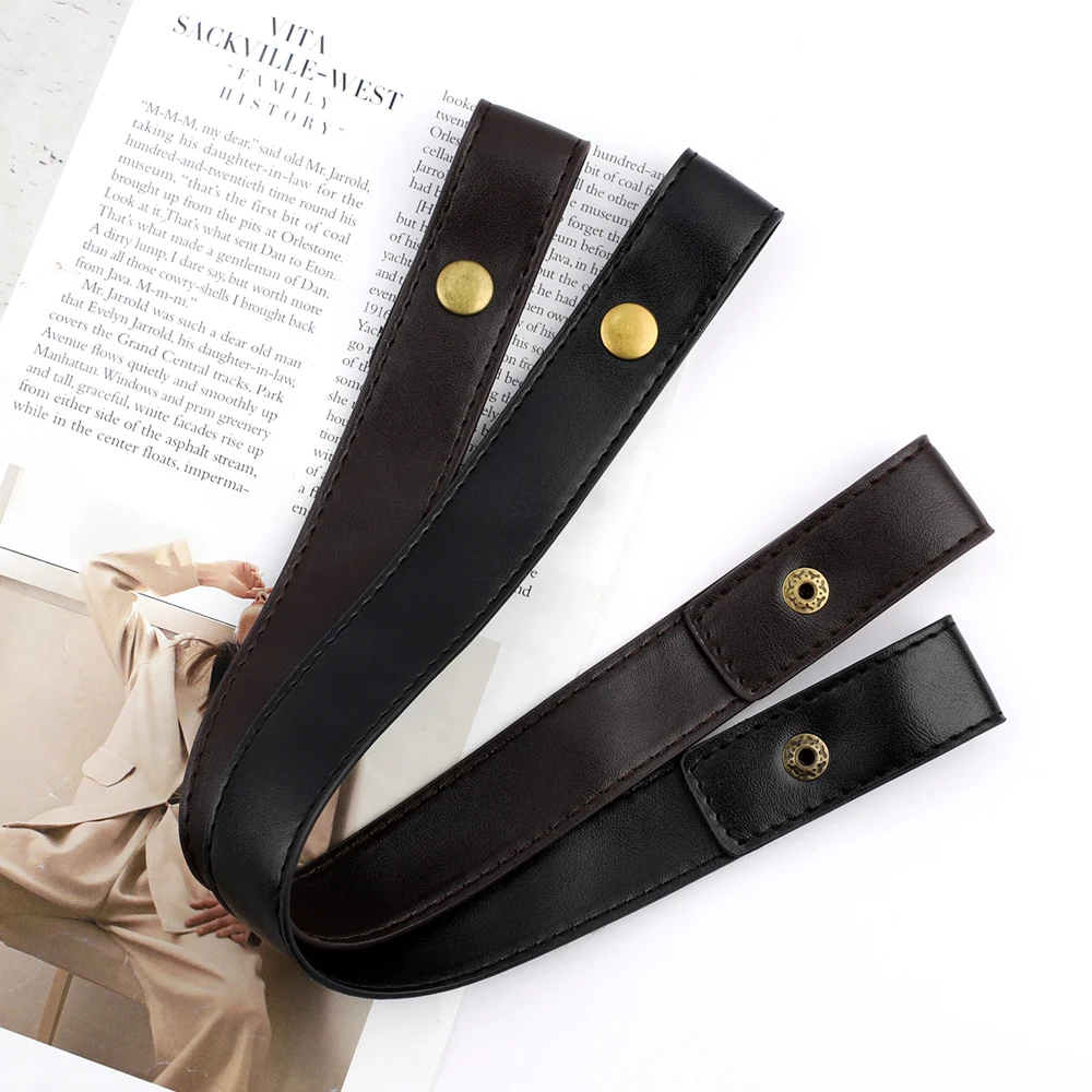 

2Pcs 52cm 80cm PU Leather Bag Strap with Snap Women Shoulder Bag Handle for Handbag Replacement Handles Bag Accessories