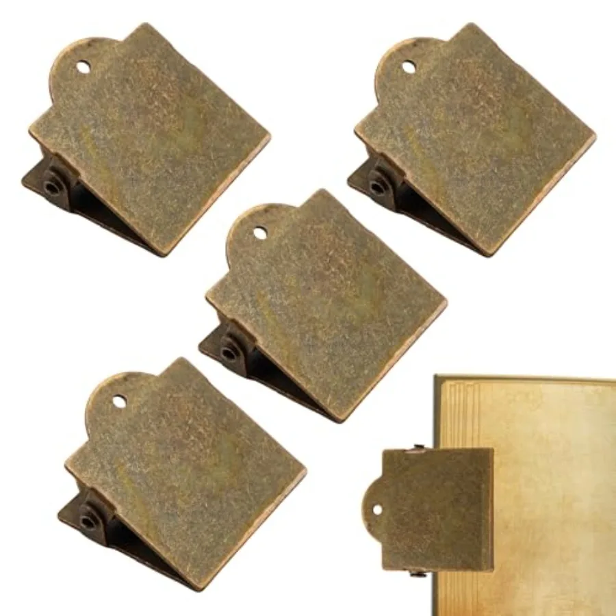 

Vintage Metal Book Clips Blank Antique Bronze Binder Clip Small Travelers Notebook Clamp for Document File Planner Organizer Jo