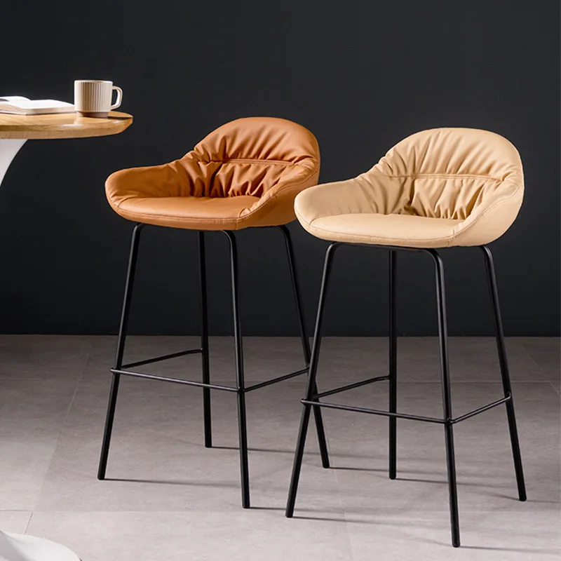 

Leather Modern Bar Chair Luxury Kitchen Reinforce Reception Desk Bar Chair Office Nordic Lounge Tabourets De Bars Decoration