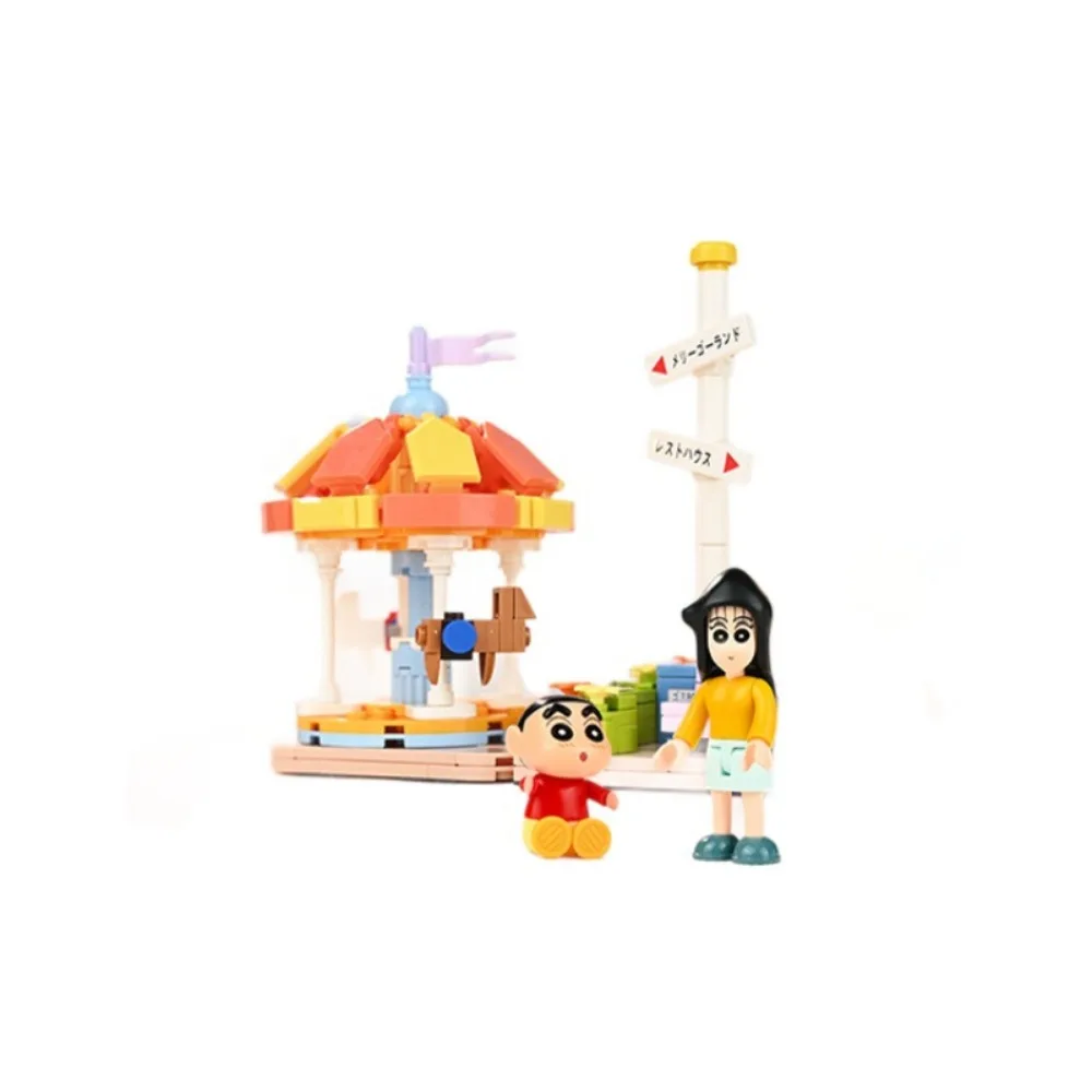 Keeppley Bouwstenen Crayon Shin Chan Happy Pretpark Assemblagemodel Puzzel Speelgoed Desktop Decoraties Jongens Meisjes Geschenken