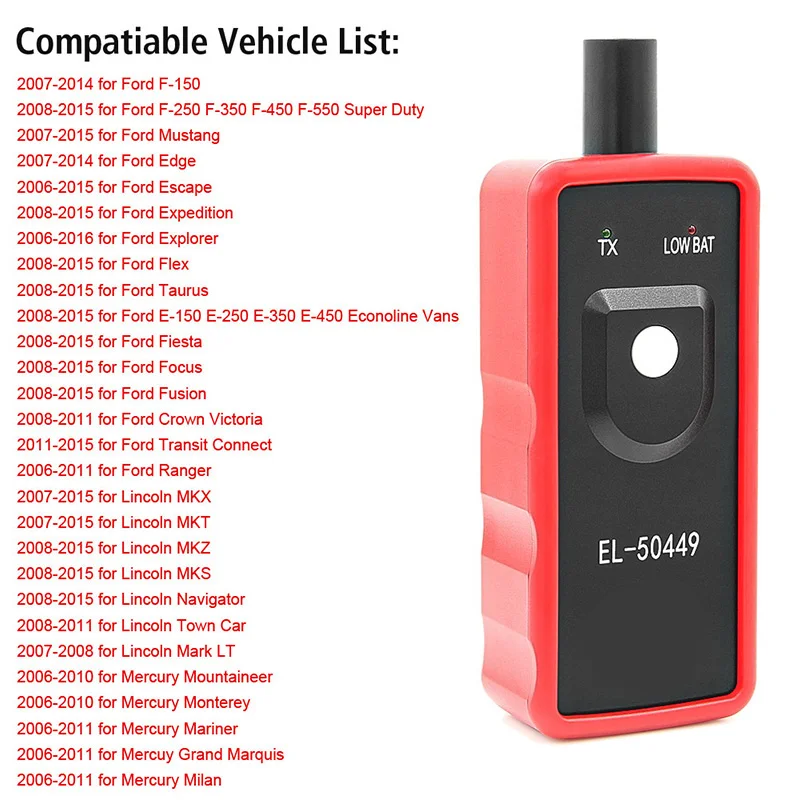 OBD2 자동 타이어 압력 모니터 센서 EL-50449 포드 TPMS 활성화 도구 진단 OBDII OBD2 자동차 전자 리셋 도구