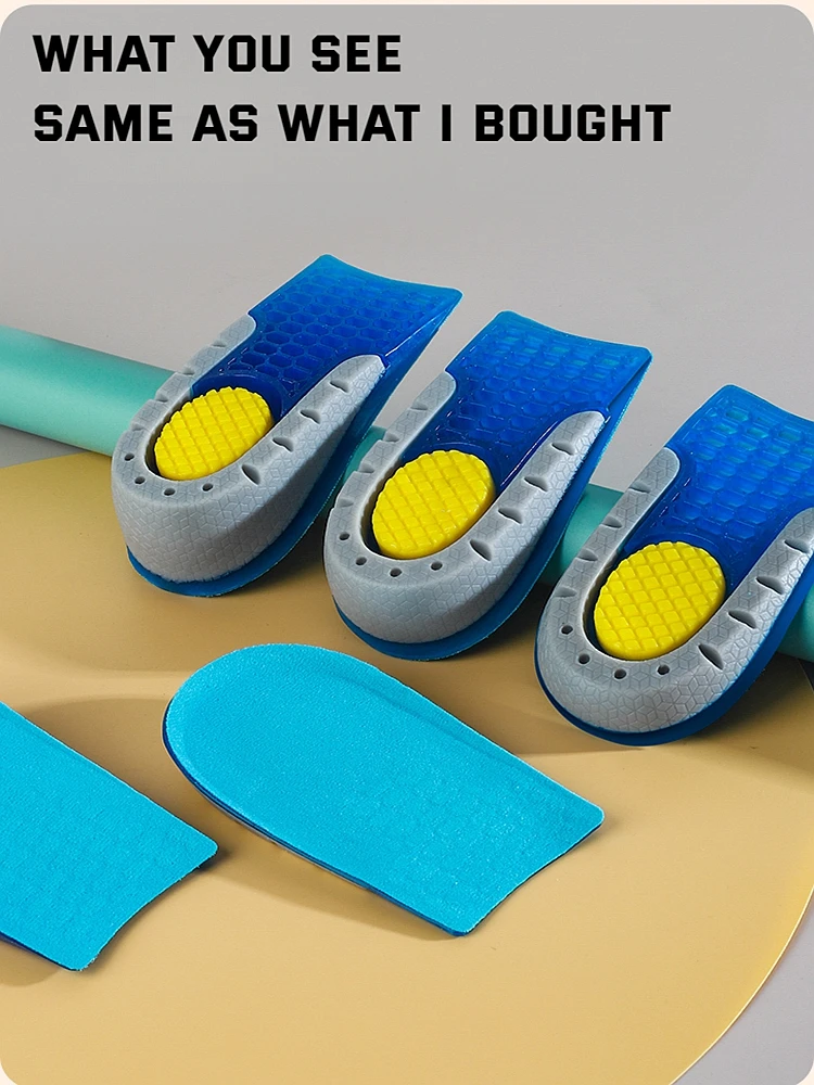 1 paar Neue Silikon Gel Schuhe Einlegesohle für Füße Nicht Slip Schuh Pads Unsichtbare Höhe Zunehmende Einlegesohlen Stoßdämpfung Schuh sohle