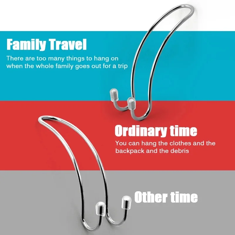 2pc/set Metal Car Seat Hook Auto Coat Purse Shopping Bag Hanger Organizer Stainless Steel Holder Multi-Functional Car Accessory view 4