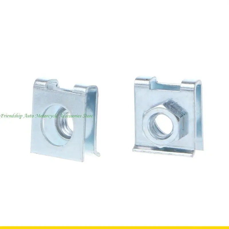 SZCH 4 Pcs Car License Plate Fastener Buckle Metal Screw Nut U-Type Clips Retainer 6m