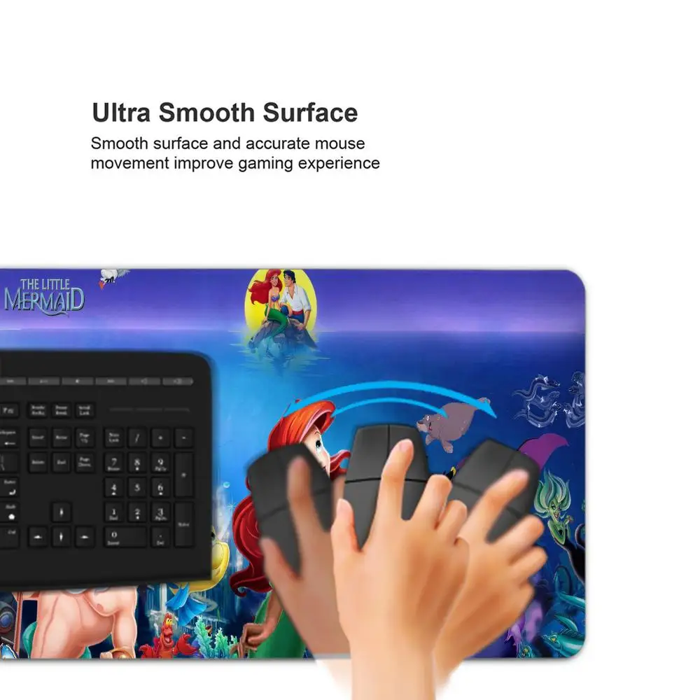 Disney The Little Mermaid Ariel Princess Mousepad Computer Desk Mat Table Keyboard Pad Laptop Cushion Non-slip Deskpad