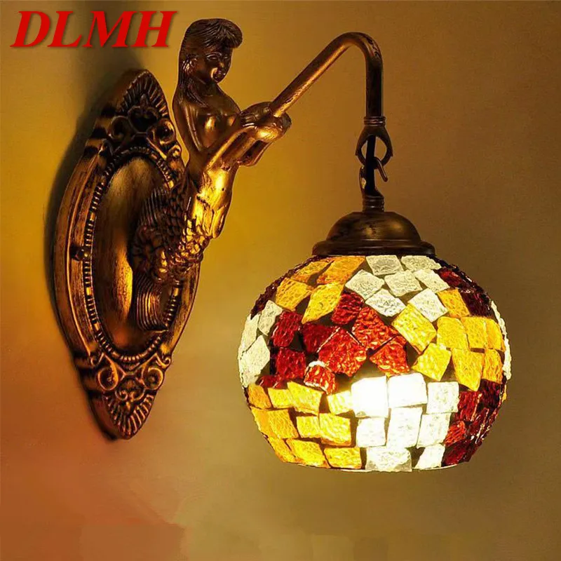 

DLMH Contemporary Mermaid Wall Lamp Personalized And Creative Living Room Bedroom Hallway Bar Decoration Light