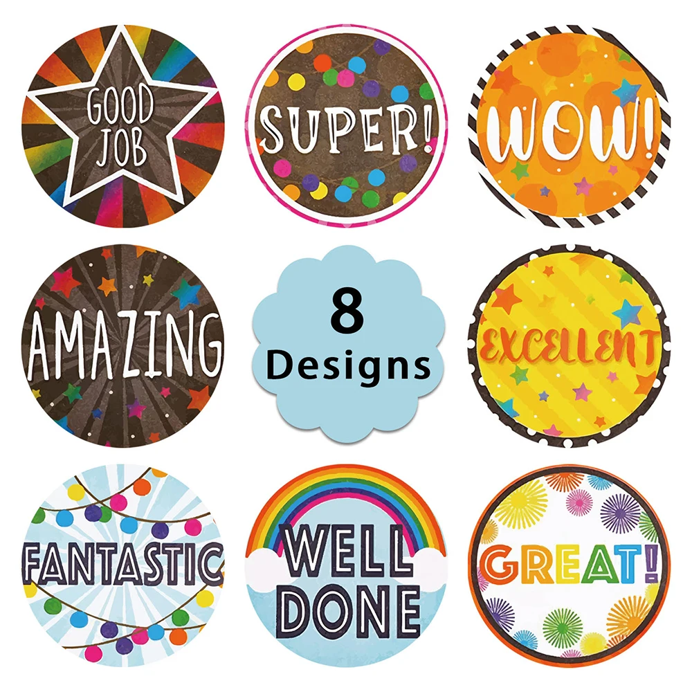 100-500pcs Cute Reward Stickers Roll with Word Motivational Stickers for School Teacher Kids Student Stationery Stickers Kids