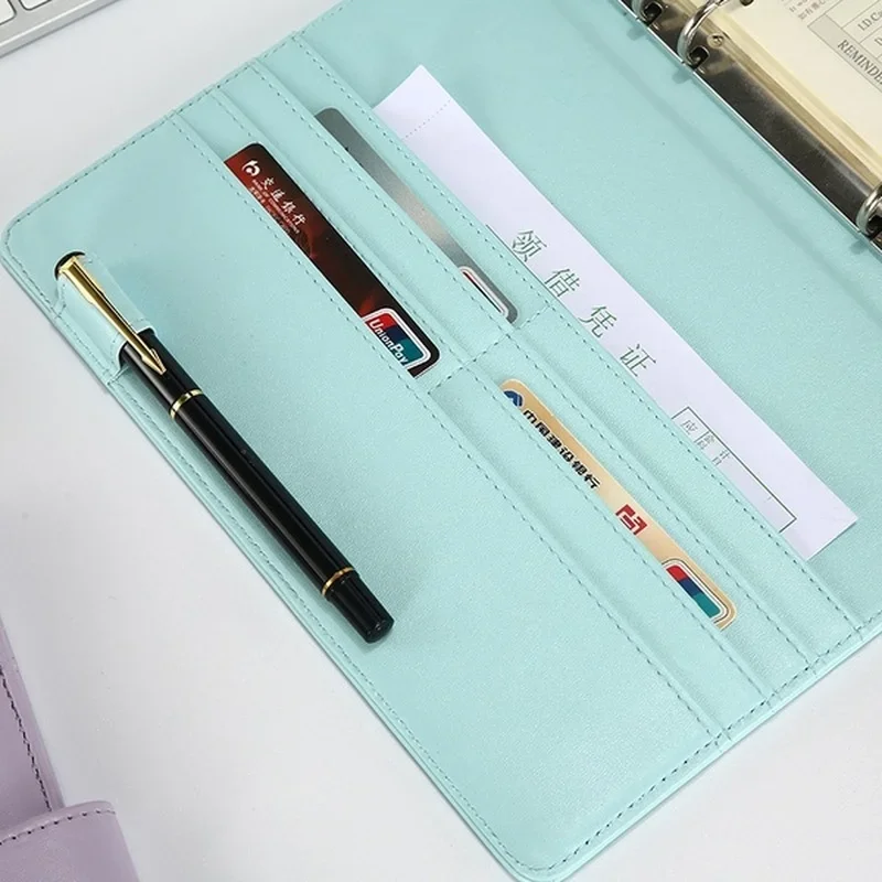 New A5 / A6 Macaron Multi-function Handbook Universal Manual Business Leather Ring Loose-leaf Notebook Office Supplies