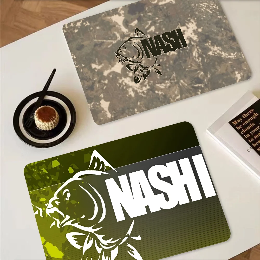 Nash Fishing Logo Kitchen Countertop Draining Mat Vintage Absorbent Mat Desktop Drying Mat Coasters Washable Tea Table Pad