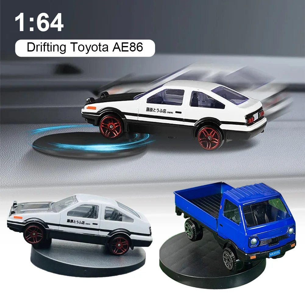 

1:64 Drifting AE86 Alloy Model Car Drift Tail Rotating Ornament Cute Truck Car Miniatures Car Center Control Decorations