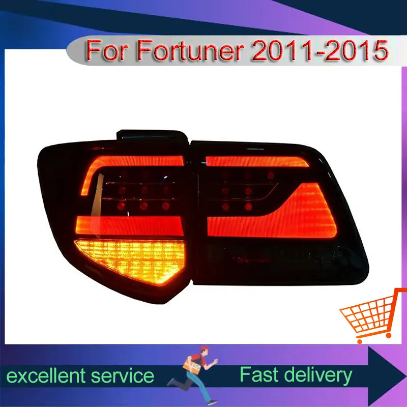 Car Styling For Toyota 2011-2015 Fortuner Taillight Upgrade DRL Rear Lamp LED Dynamic Turn Signal Brake Light Reverse Light