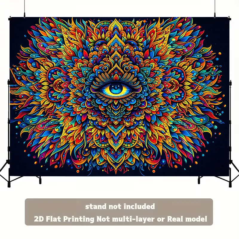 Bohemian Mandala Tapestry Wall Hanging Eye Decor Spiritual Cosmic Art Boho Polyester Large Print Polyester Art Poster