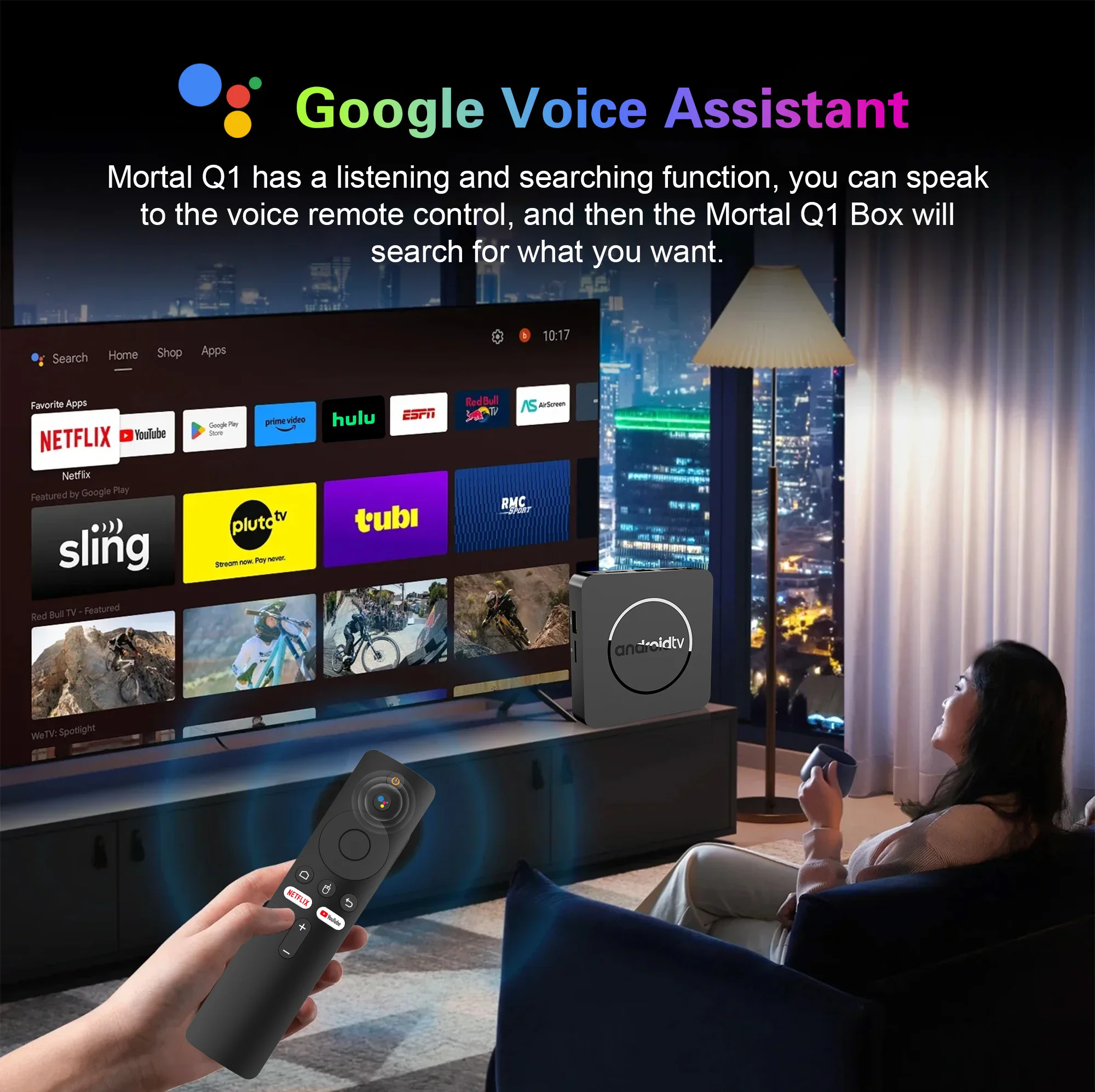 HOT Android14.0 Smart TV Box  Allwinner H313 Wifi6 BT5.0 Youtube TIKTOK 8K VOICE Assistant Media Player Android Set Top Box Q1