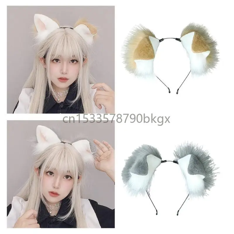 

Собачьи уши с полосой подростки девочка аниме выставка Hairhoop Halloween Costume Headwear J78E
