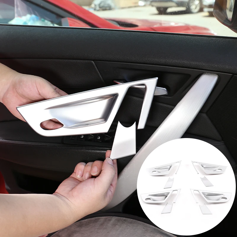 

ABS Silver Car Interior Door Handle Bowl Decoration Cover Trim Stickers For BMW X3 E83 2006 2007 2008 2009 2010 Car Accessories