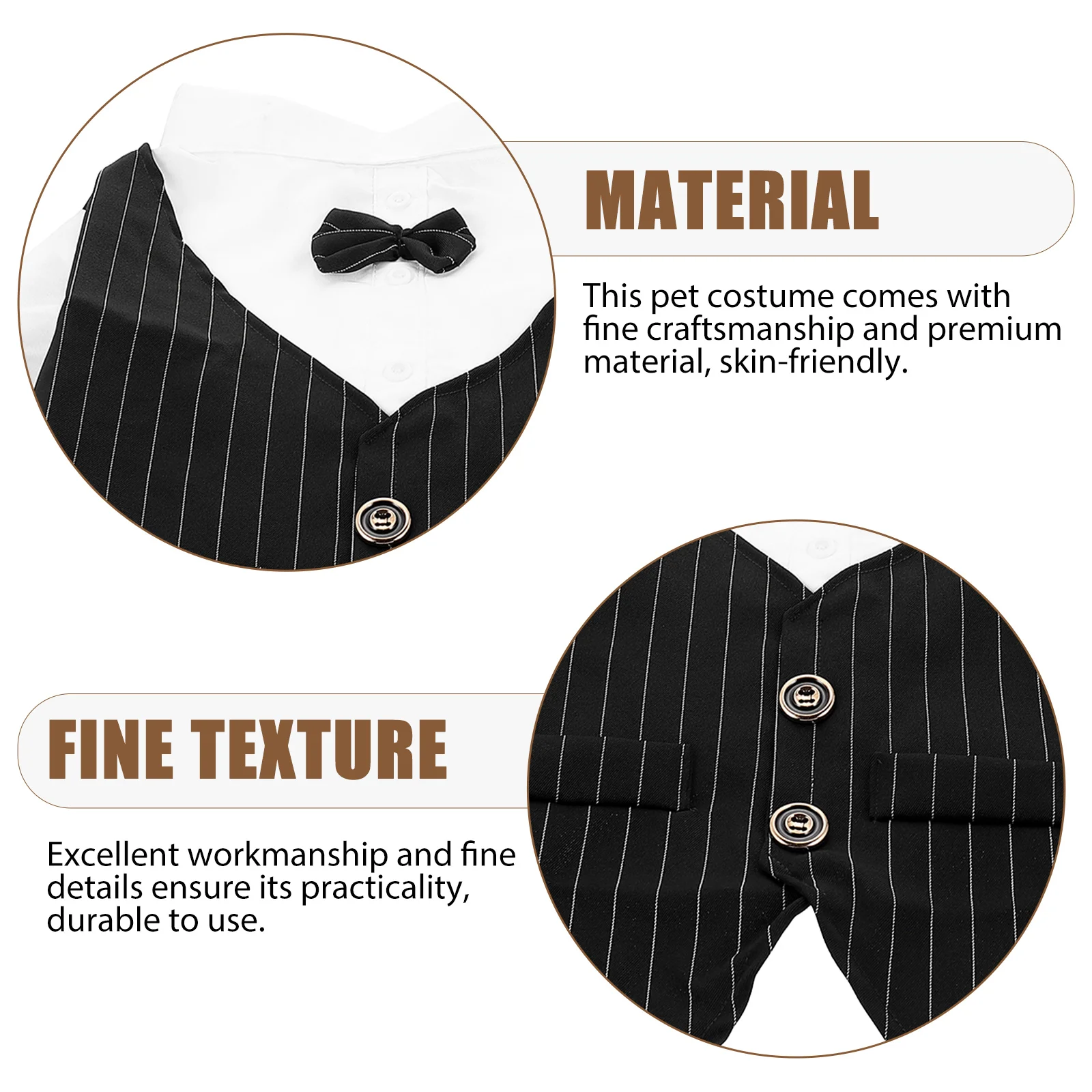 

Wedding Dress Clothes for Pets Boy Formal Dog Tuxedo Collar Polyester Medium Body Suit