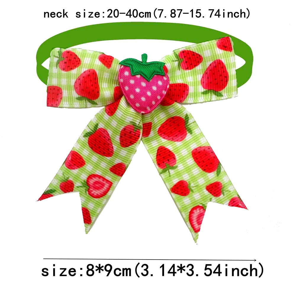 50/100pcs Dog Bow Tie Fruit Strawberry Pattern Pet Supplies Small Dog Bowtie Pet Dog Cat Bowties Small Dog Grooming Accessories