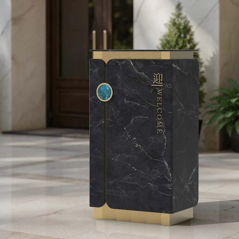 

Стойки регистрации из нержавеющей стали на заказ Подиум Светлая роскошная офисная мебель с мраморным узором Военное ДелоZY40JDT