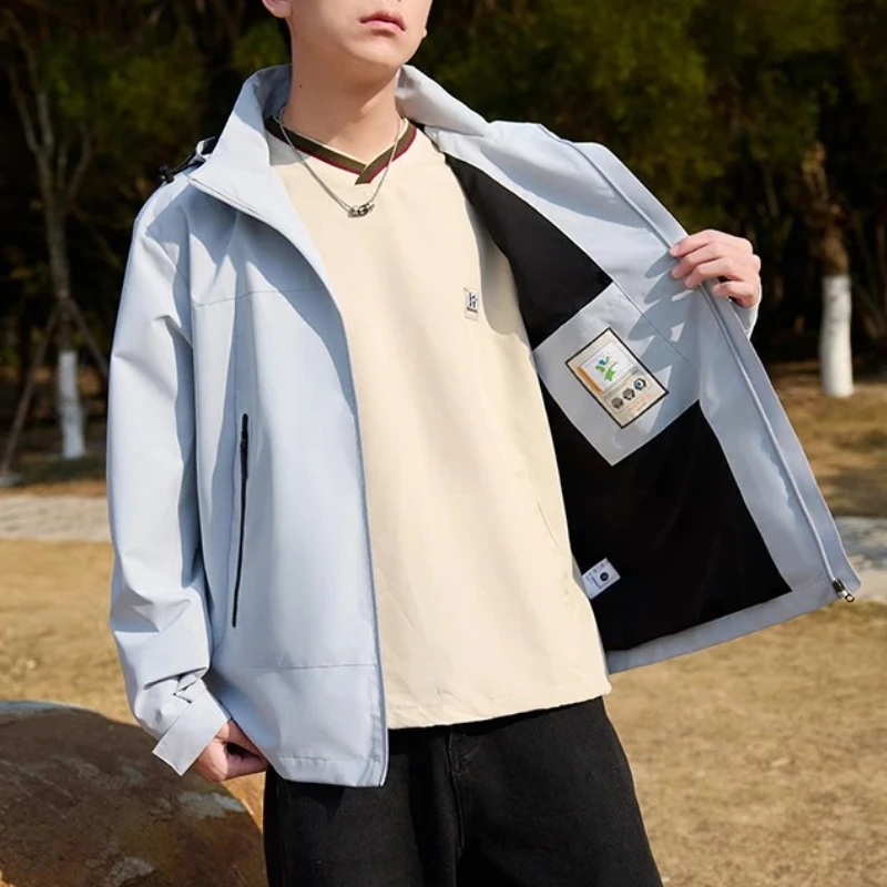 

Осенняя водонепроницаемая куртка из софтшелла, мужская тонкая ветрозащитная ветровка с капюшоном, мужская зимняя куртка для пешего туризма, кемпинга, альпинизма