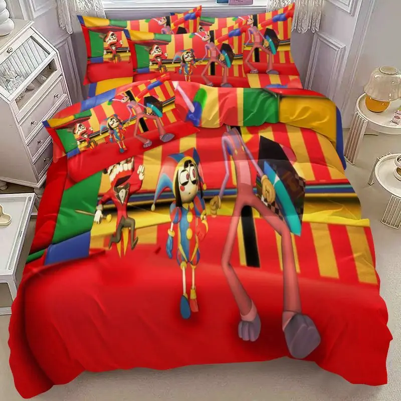Hot New The Amazing Digital Circus Cartoon Bedding Set Double Twin King Duvet Cover Comforter Pillowcase Bedroom - view 3