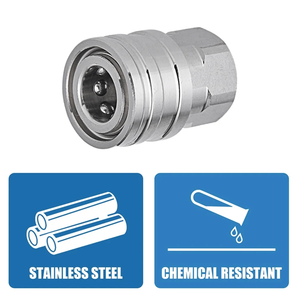 Pressure Washer Coupler 1/4 Inch Stainless Steel Quick Connect Fittings Male Female Accessories With Internal External Thread