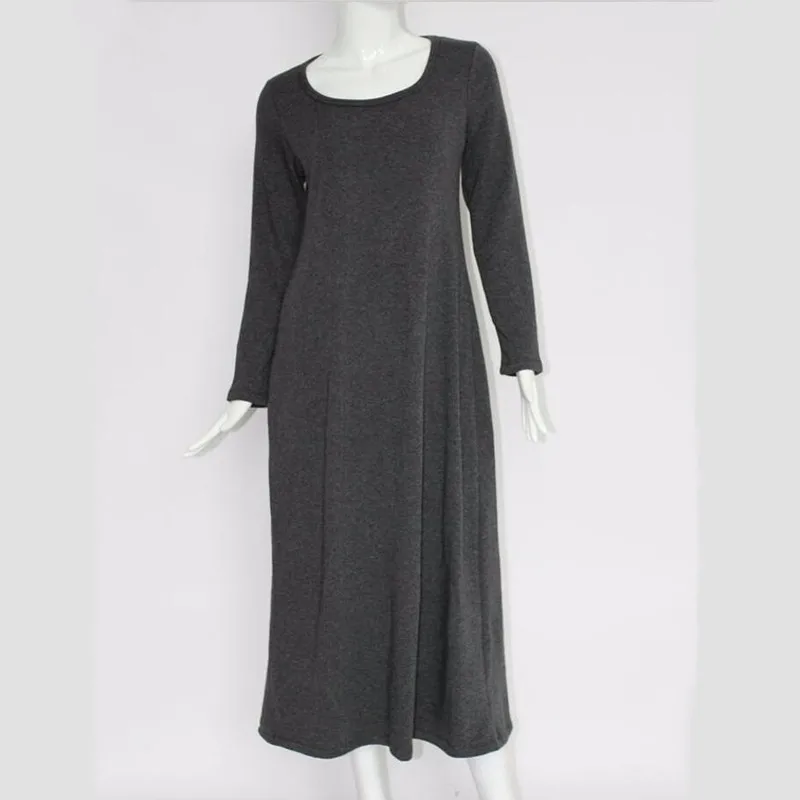 Autumn 2024 New Original Thick Muslim Long Dress Winter Long Sleeve Vintage velvet Dress Autunm Plus size fleece padded dress