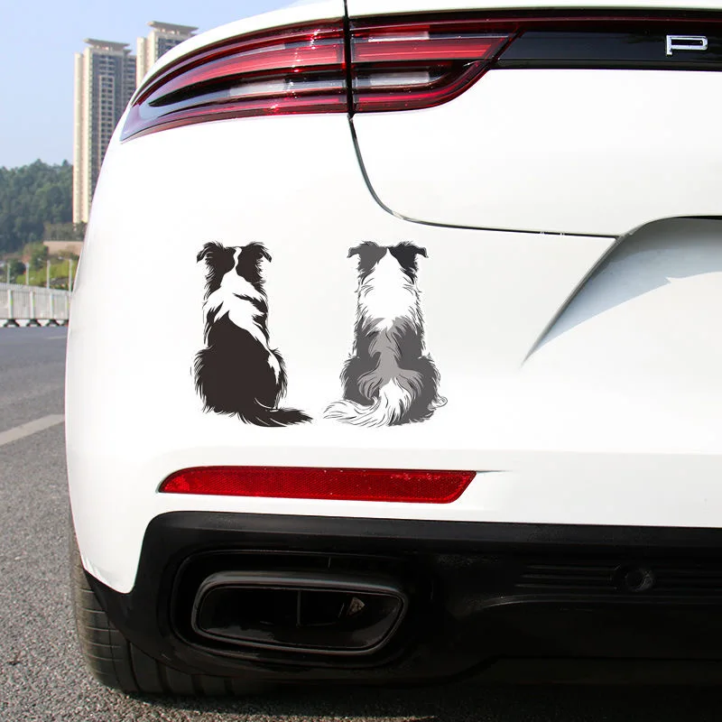 TM404# Border Collie Backside Car Stickers - Cartoon Dog Decals for Cars - Waterproof Vinyl Car Stickers - Self-Adhesive Decor