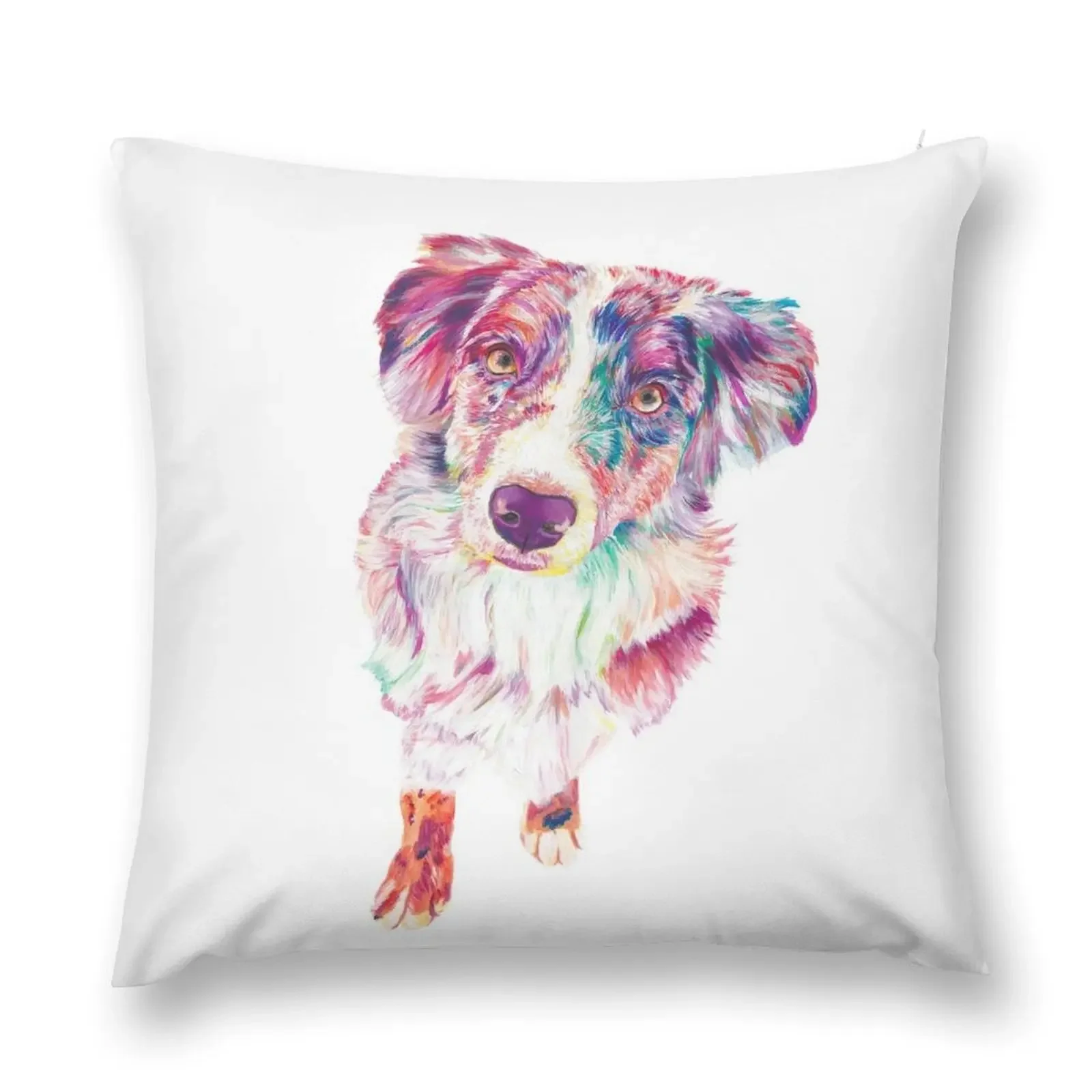 Multicolored Australian Shepherd Red Merle Dog Breed Throw Pillow Pillow Cases Decorative Cushion Cover Pillow Decor