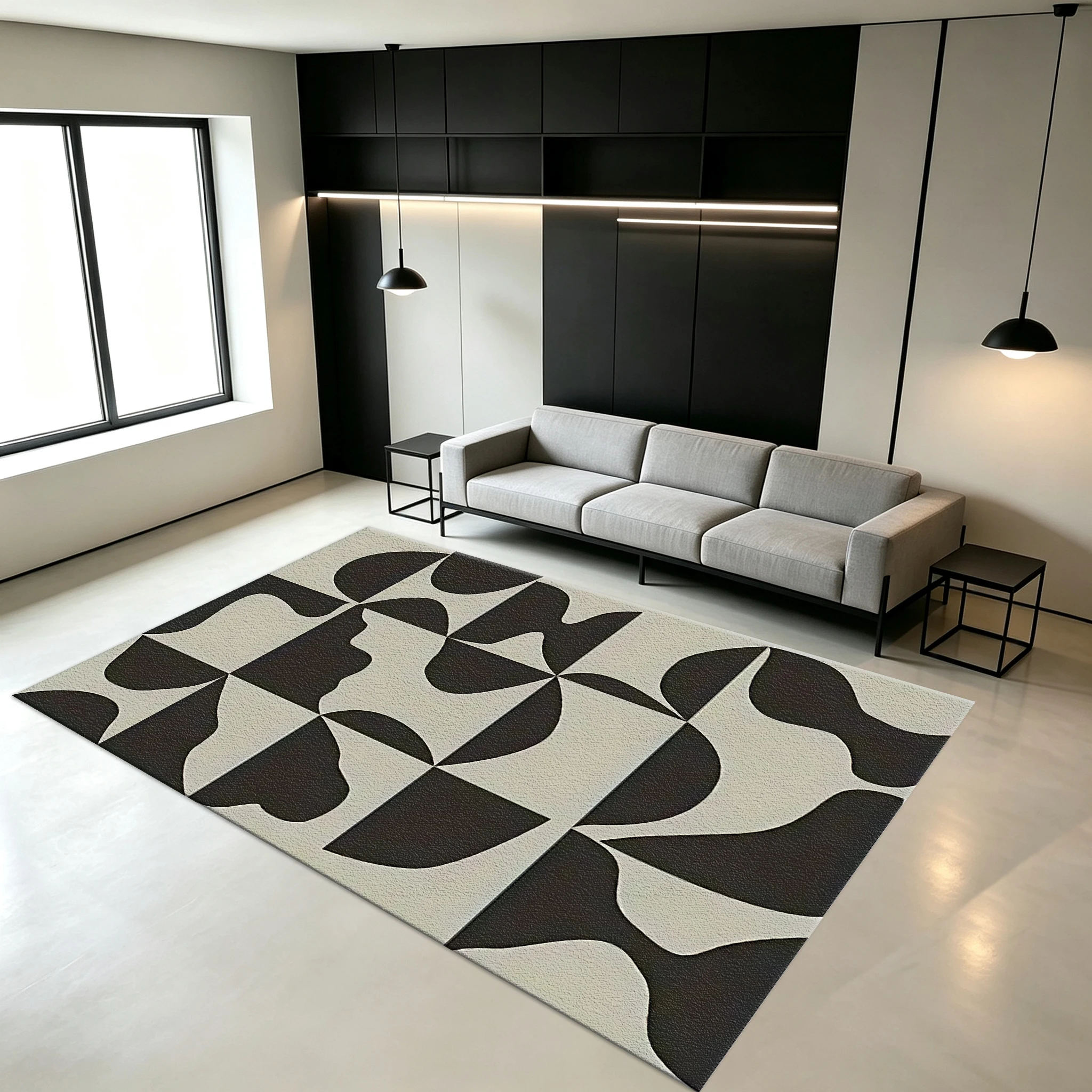 Medieval Style Abstract Shape Carpet Modern Geometric Pattern Carpet Indoor Home Decoration Suitable for Living Room and Bedroom
