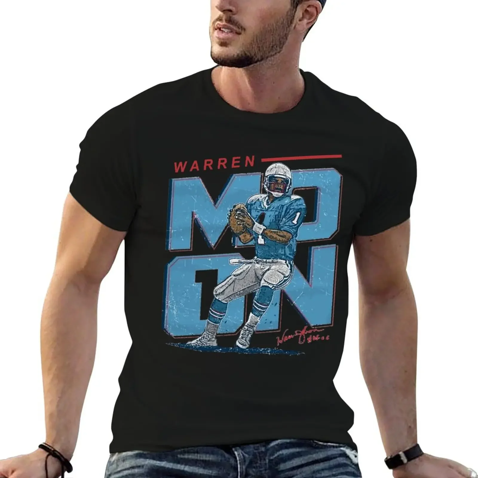 

Warren Moon Houston Throwbacks T-Shirt custom shirt vintage anime shirt fashion shirts mens plain t shirts