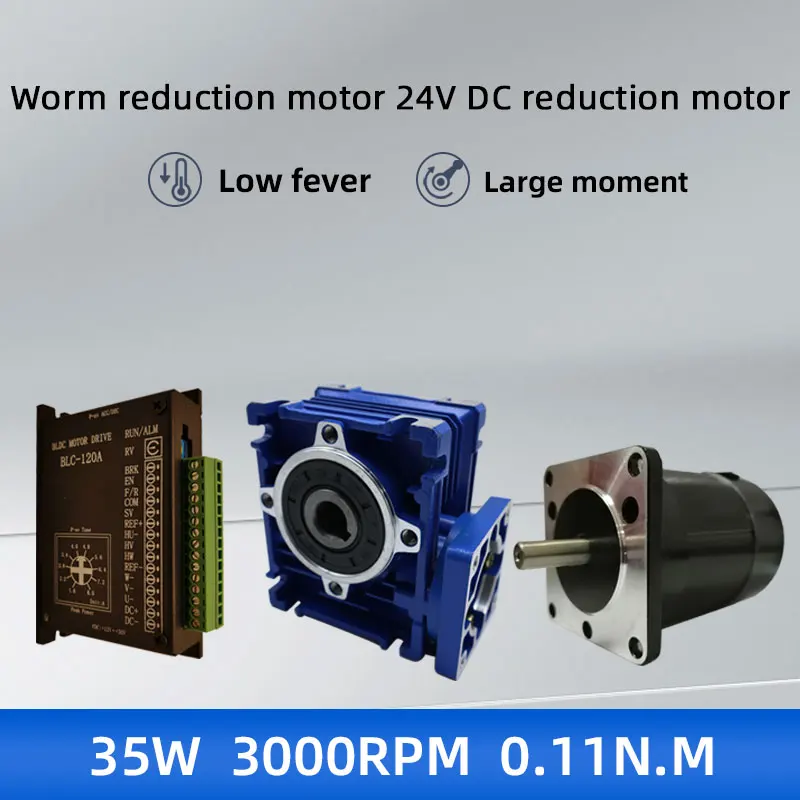 

Worm Gear Reducer Motor RV30 Gearbox Reducer With QW57Y2H03N3035 57mm 35W Brushless DC Motor Kit 24V 3000rpm