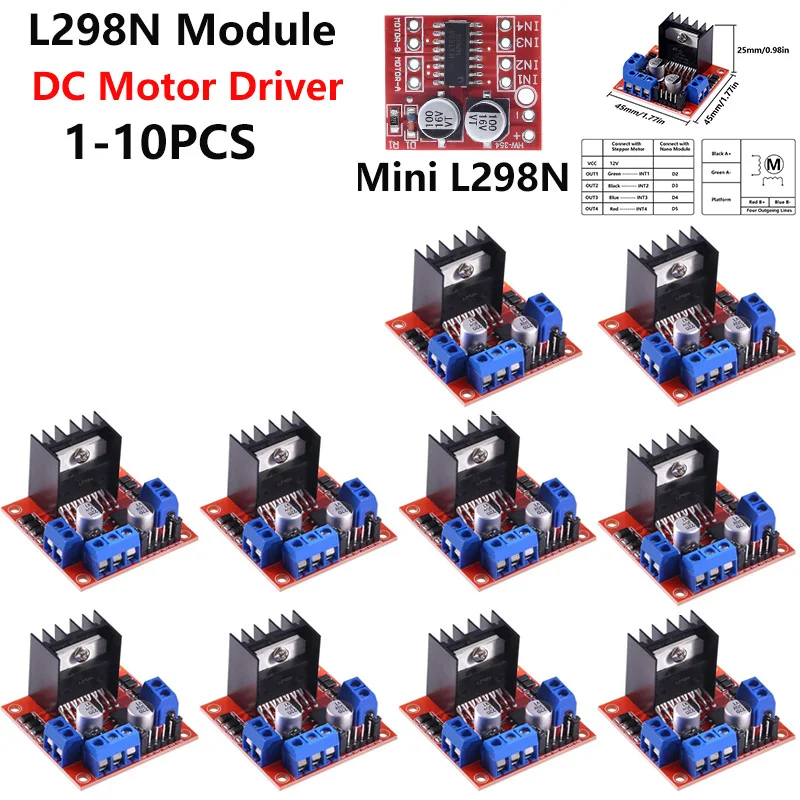 L298N DC Motor Driver Module L298N Stepper Motor Smart Car Robot Breadboard Peltier High Power L298 DC Motor Driver for Arduino