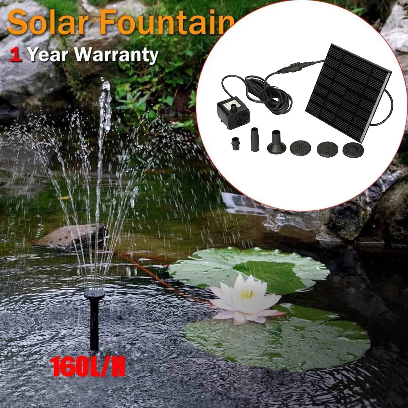 

Outdoor Solar Fountain Pool Waterfall Fountain Garden Water Feature Bird Bath Fountain Garden Supplies Decoration Pool Water