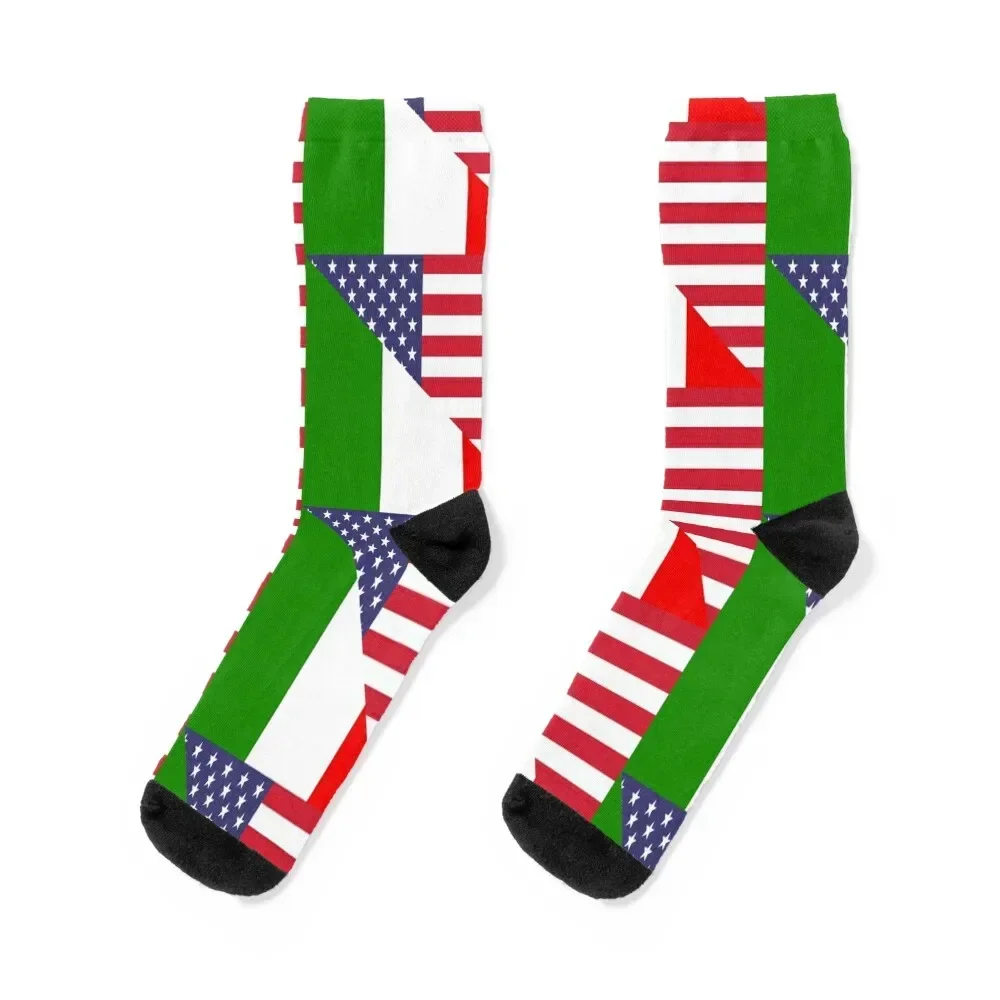 Italian American Flag Italy Italiano USA Socks Novelties luxe Stockings compression Socks Men Women's