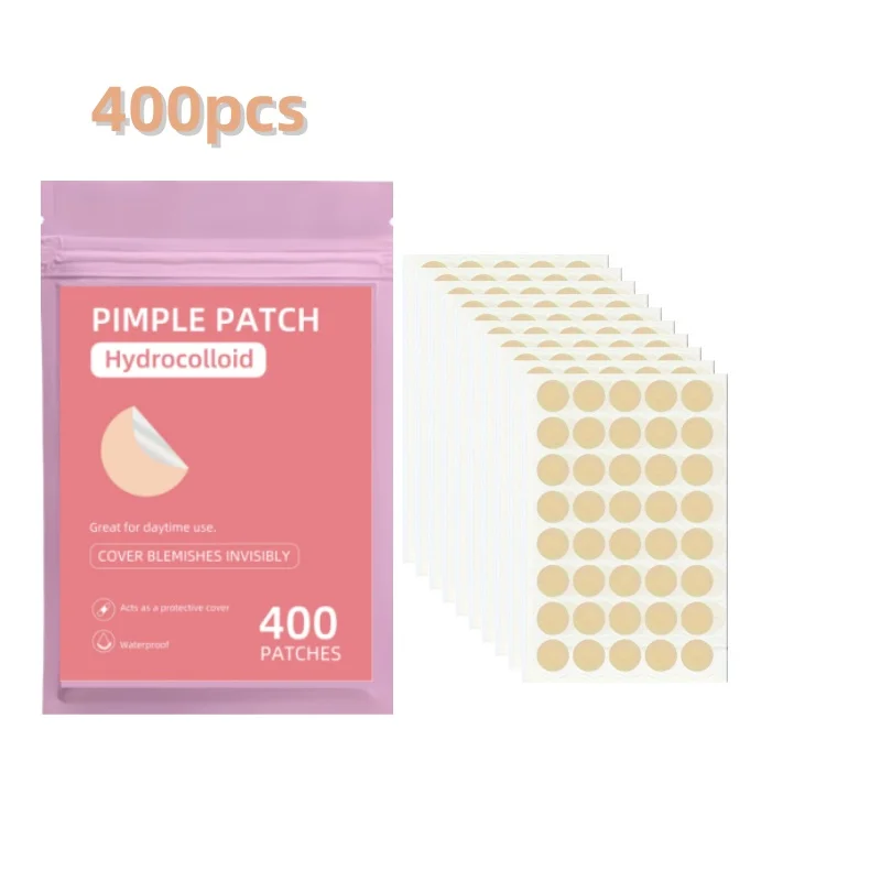 400PCS Bulk Pack Round Skin Tone Pimple Patch Large Size Ultra-thin Concealing Zit Stickers
