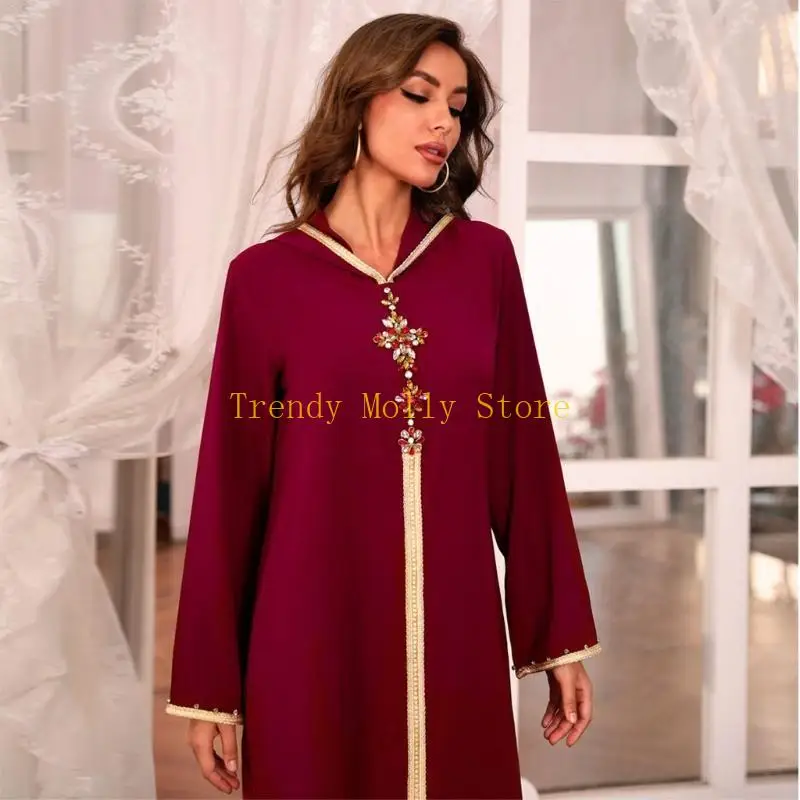 N5KB – Robe musulmane à manches longues, couleur unie, taille haute, pull à col bénitier, taille Plug, longue avec dentelle pour