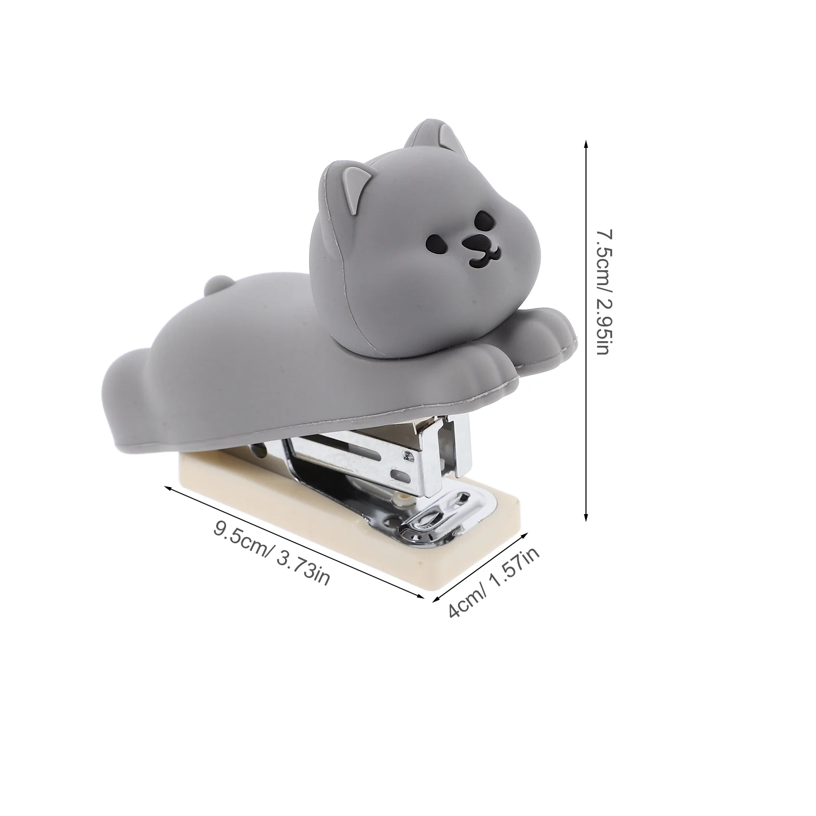 Small Cute Dog Stapler Portable Cartoon Design Desk Office Supplies Gray Multifunctional Use for Papers Documents Notes Exams