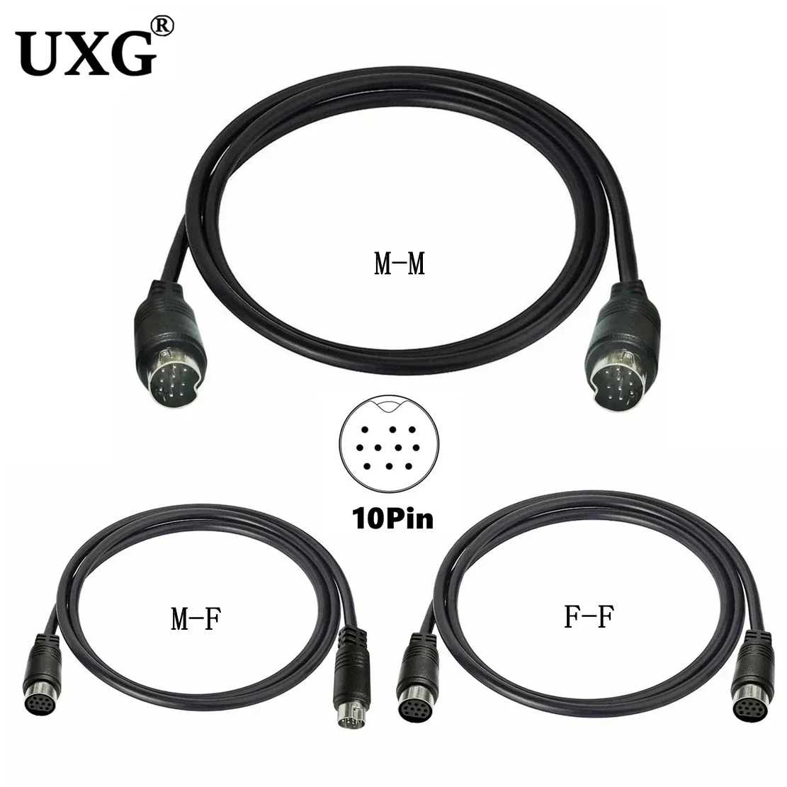 Mini Cable de entrada de Audio DIN, 10 pines hembra a 10 pines macho, M/F, Compatible con receptor de TV, Monitor, proyector, receptor de Audio y Video